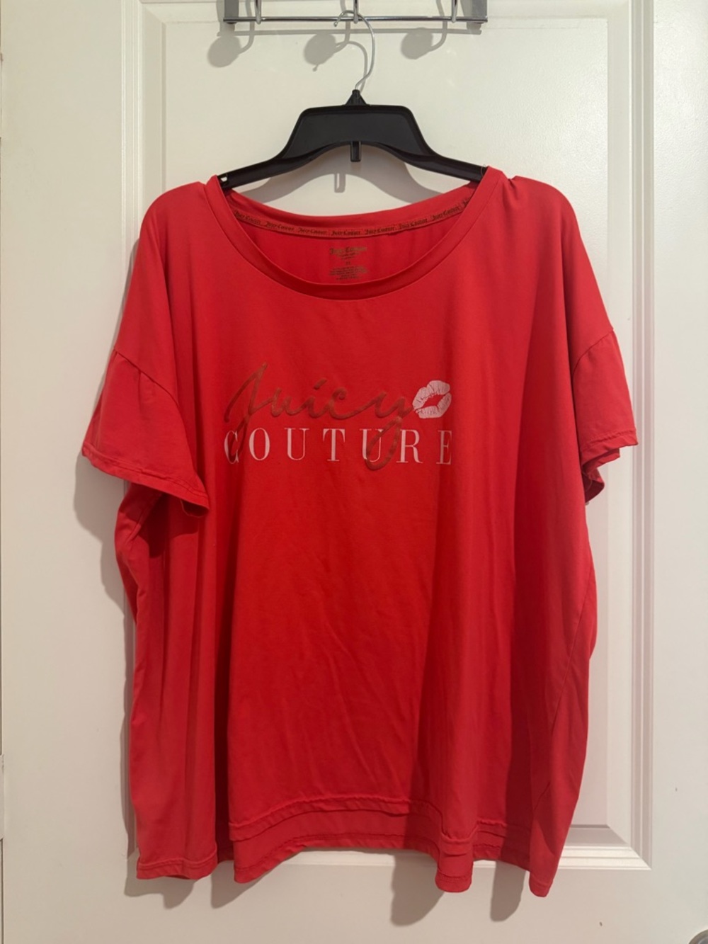 Juicy Couture Coral-Red Logo Tee with Kiss Accent size 3X